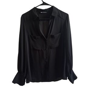 Zara Sheer Black Blouse